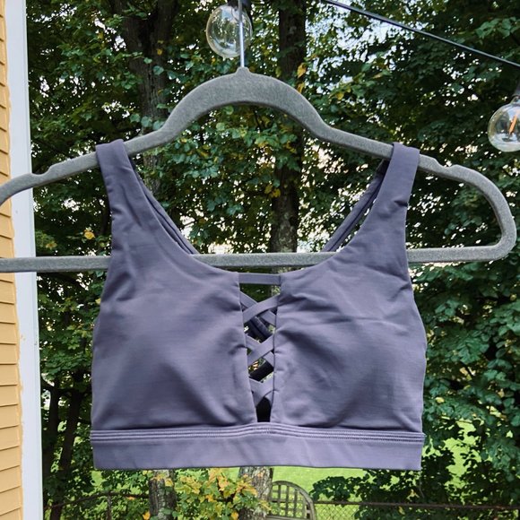 Lululemon | Energy Lace-Up Bra | Size 2 | Color: Shadow(greyish purple) - Picture 3 of 6